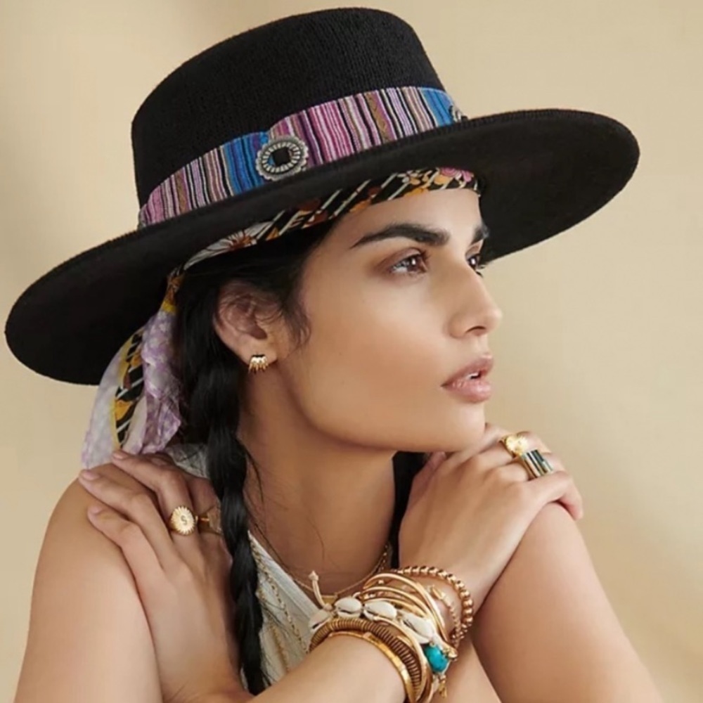 Anthropologie  Wyeth Western Trimmed Boater Hat
